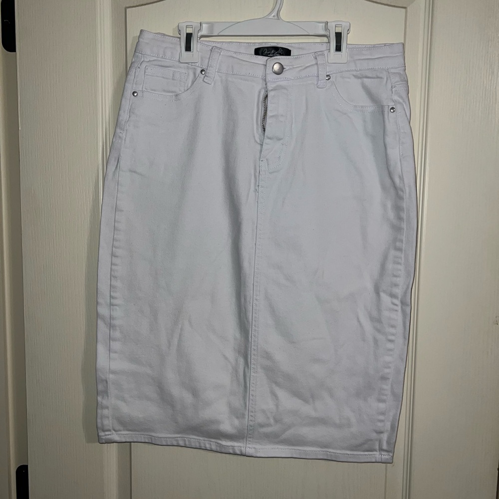 White Denim Skirt